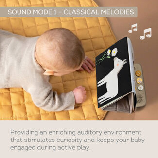Taf Toys muzikinė lavinamoji knygelė pilvuko laikui Farm Musical Tummy Time Book, 0 mėn.+