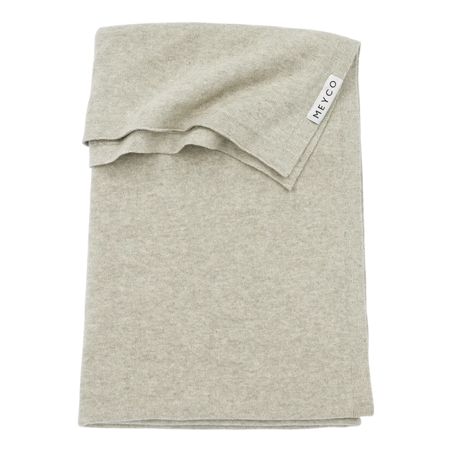 Meyco Baby megztas medvilninis pledas Knit Basic, Sand Melange, 75 x 100 cm (Copy)