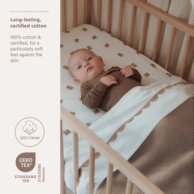 Meyco Baby megztas medvilninis pledas Mini Relief, 75 × 100 cm, 1.0 TOG, Dark Taupe