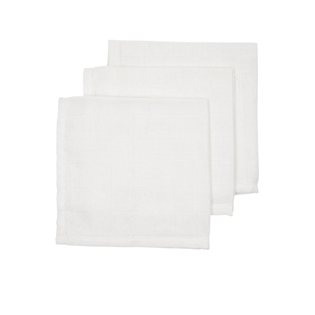 Meyco Baby marlinės (muslino) šluostės / vystyklai White, 30×30 cm, 3 vnt.