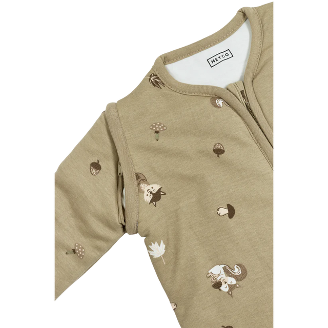 Meyco Baby kūdikio miegmaišis su nusegamomis rankovėmis Forest Animals Sand, TOG 2.5