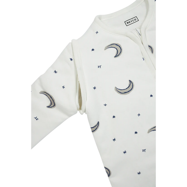 Meyco Baby kūdikio miegmaišis su nusegamomis rankovėmis Moon Indigo, TOG 2.5