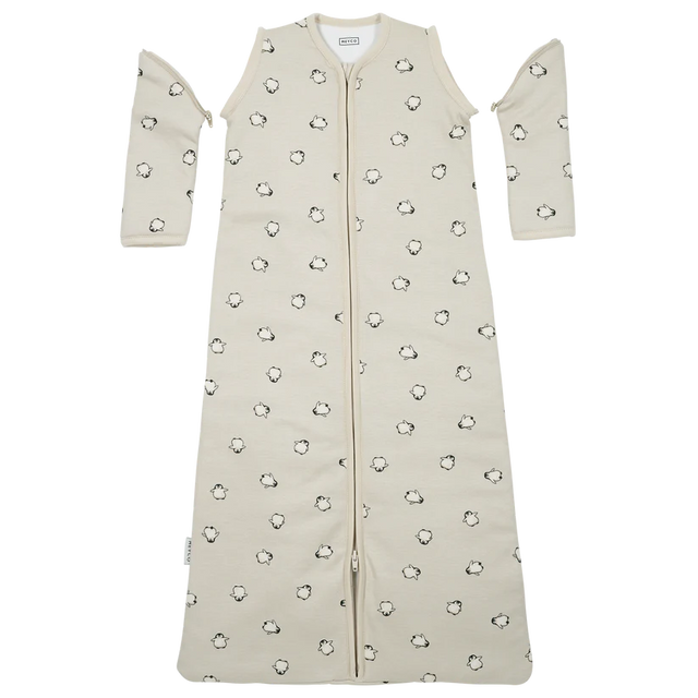 Meyco Baby kūdikio miegmaišis su nusegamomis rankovėmis Penguin Soft Sand, TOG 2.5