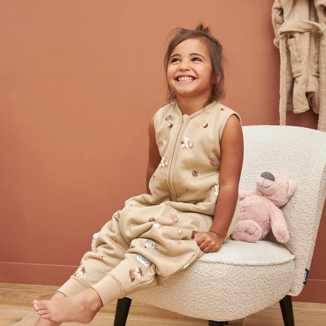 Meyco Baby kūdikio miegmaišis su kojytėmis Forest Animals Sand – TOG 2.0