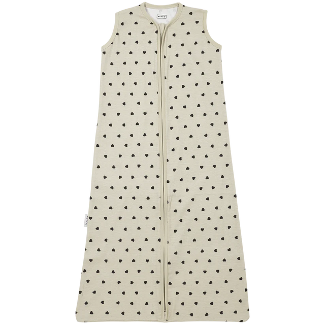 Meyco Baby medvilninis kūdikio miegmaišis Sweet Heart Soft Sand/Black, TOG 0.3