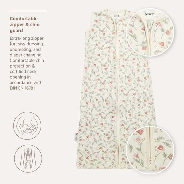 Meyco Baby medvilninis kūdikio miegmaišis Flower Multicolour, TOG 0.3