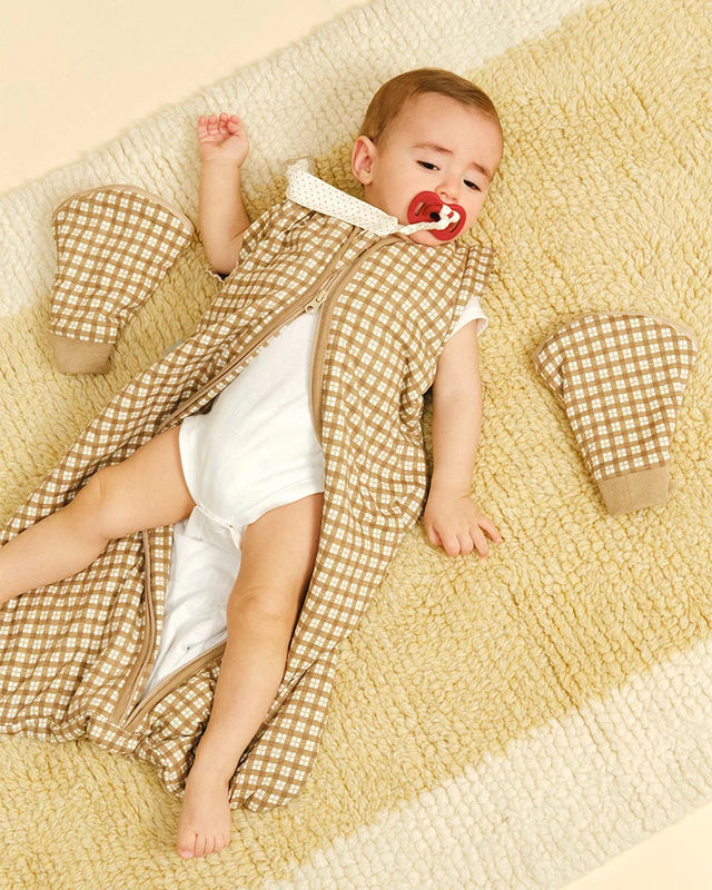 Molis&Co kūdikio miegmaišis su nusegamomis rankovėmis TOG 1 Brown Checks