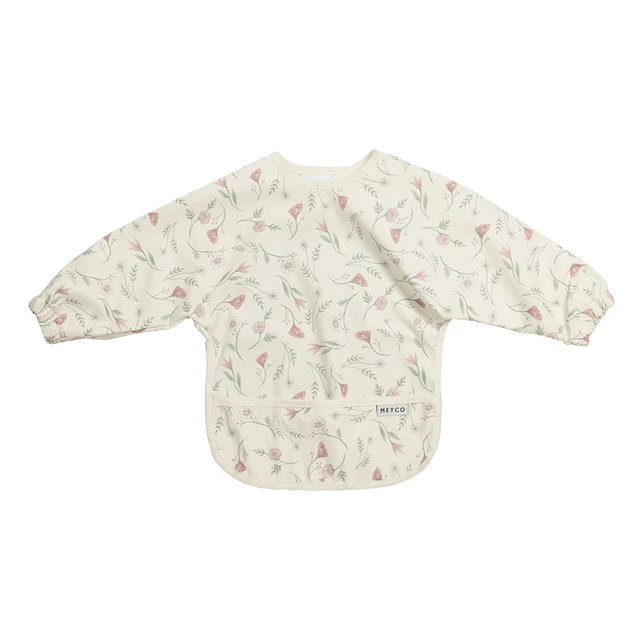 Meyco Baby neperšlampamas seilinukas su rankovėmis 6–24 mėn., Flower Multicolour
