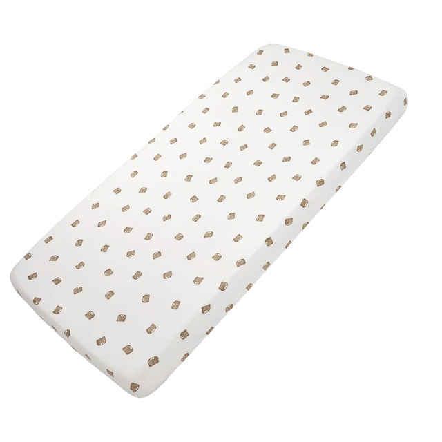 Meyco Baby medvilninė jersey paklodė su guma 60 × 120 cm, Bear Multicolor