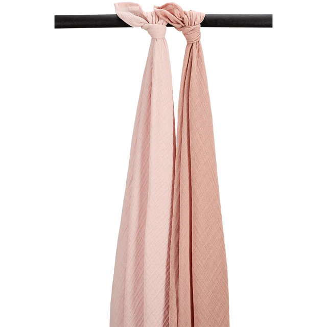 Meyco Baby muslino vystyklai / apklotai 120 × 120 cm (2 vnt.), Soft Rose/Rose