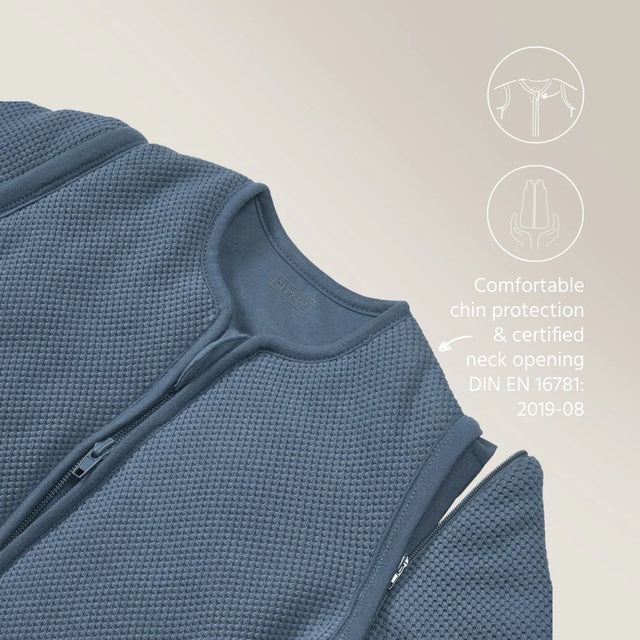 Meyco Baby Studio Classic pašiltintas miegmaišis su nusegamomis rankovėmis, 2.5 TOG, Indigo