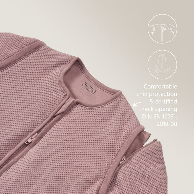 Meyco Baby Studio Classic pašiltintas miegmaišis su nusegamomis rankovėmis, 2.5 TOG, Purple Pink