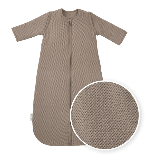 Meyco Baby Studio Classic pašiltintas miegmaišis su nusegamomis rankovėmis, 2.5 TOG, Dark Taupe