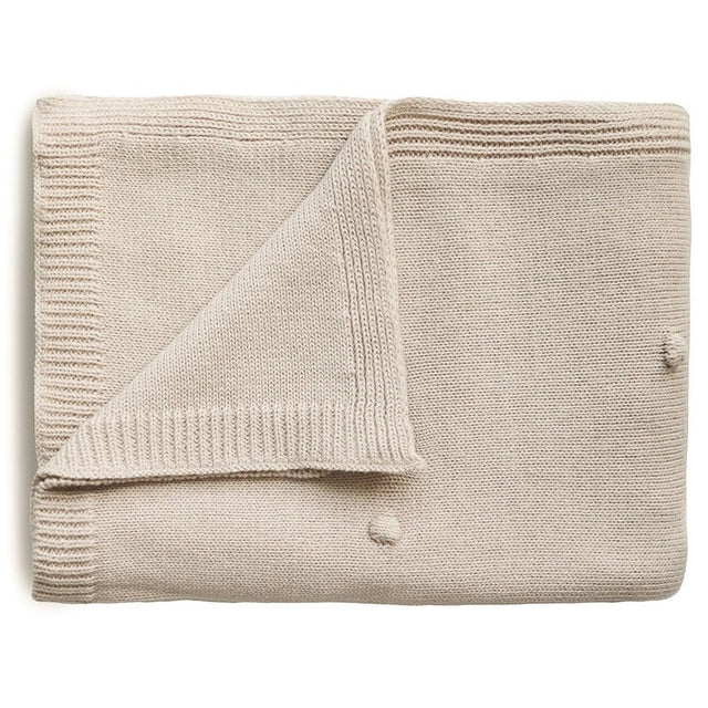 Mushie kootud tekk Textured Dots Beebitekk (Off White Melange)