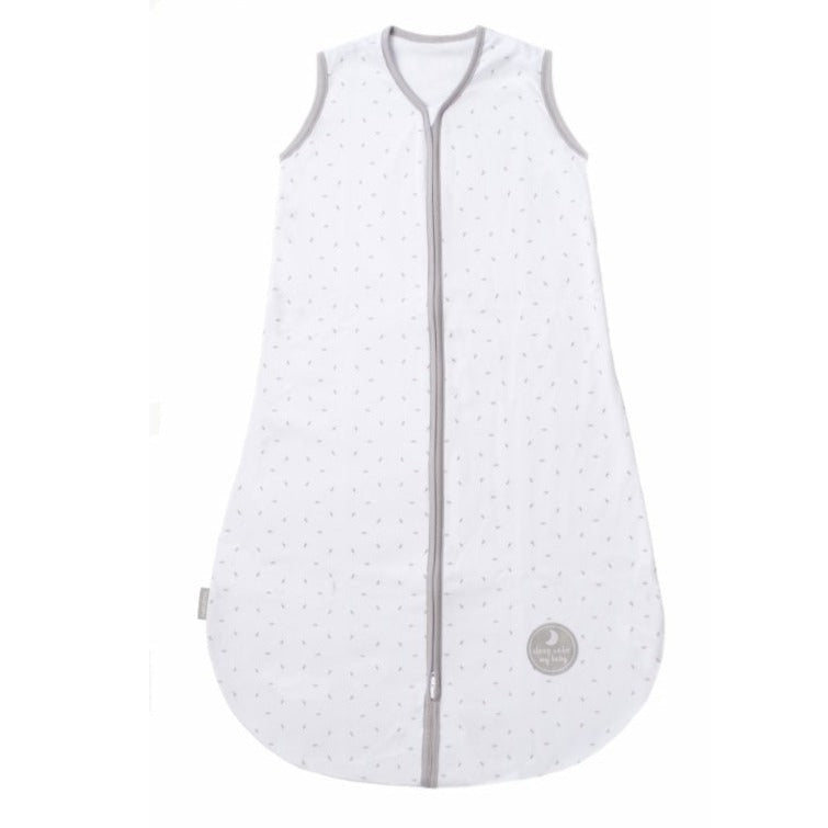 Natulino SuperLite ühekihiline beebimagamiskott (valge-hall väikeste lehtedega / soe hall värv)