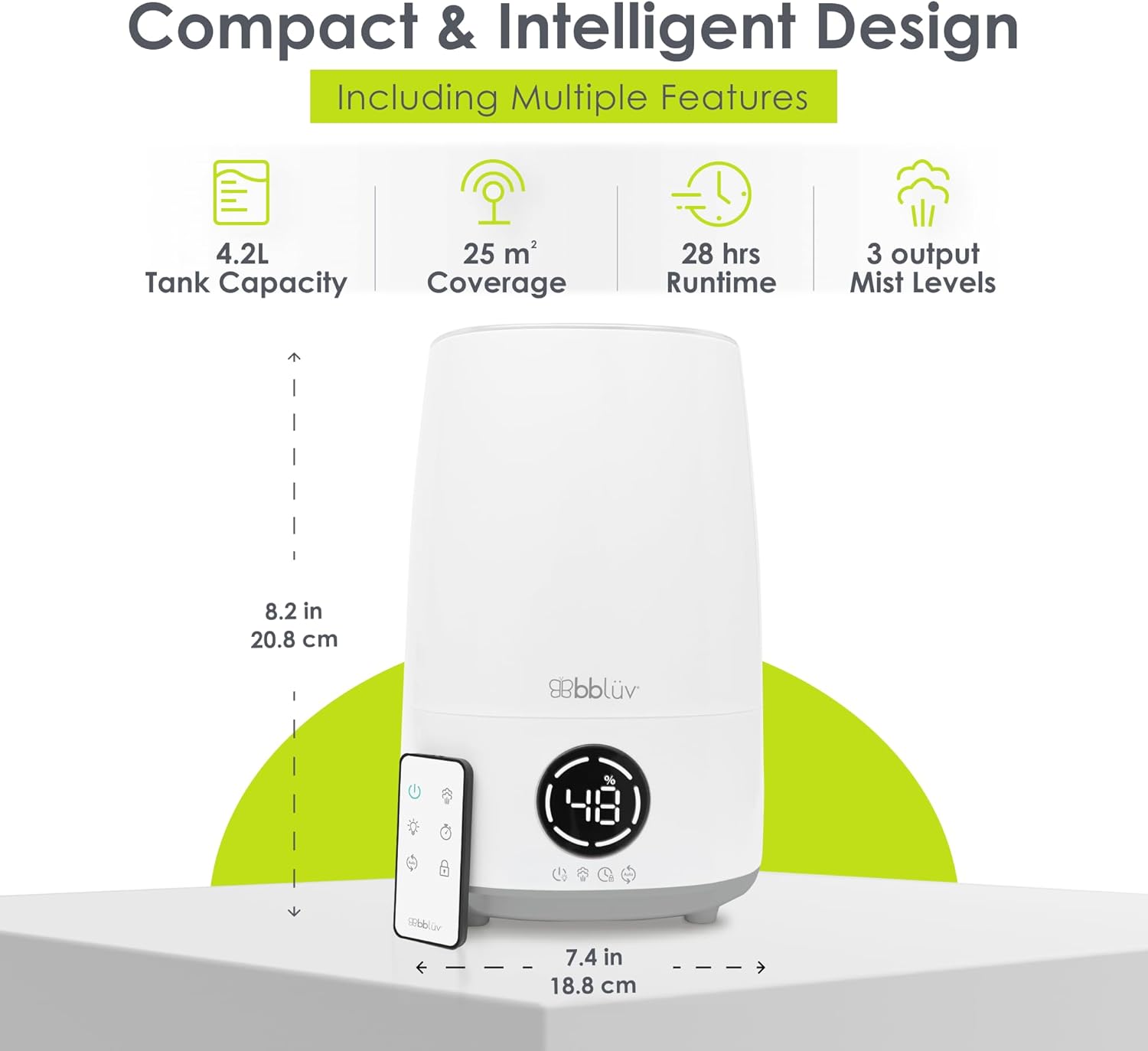 BBLUV Umid 4 in 1 ultraheli õhuniisutaja ja õhupuhasti