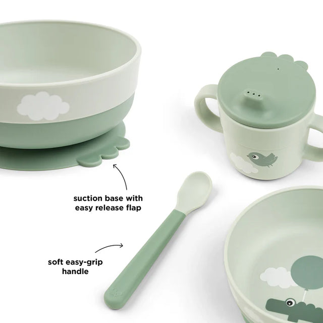 Deeri esimene lauanõude komplekt Foodie Happy clouds Green
