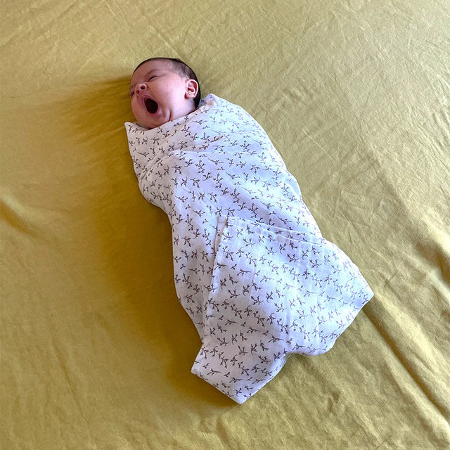 Mushie musliinmähe orgaanilisest puuvillast Blue Stripe