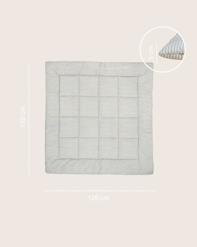 Molis&Co ropojimo kilimėlis kūdikiui su krepšiu 120×120 cm Blue Stripes