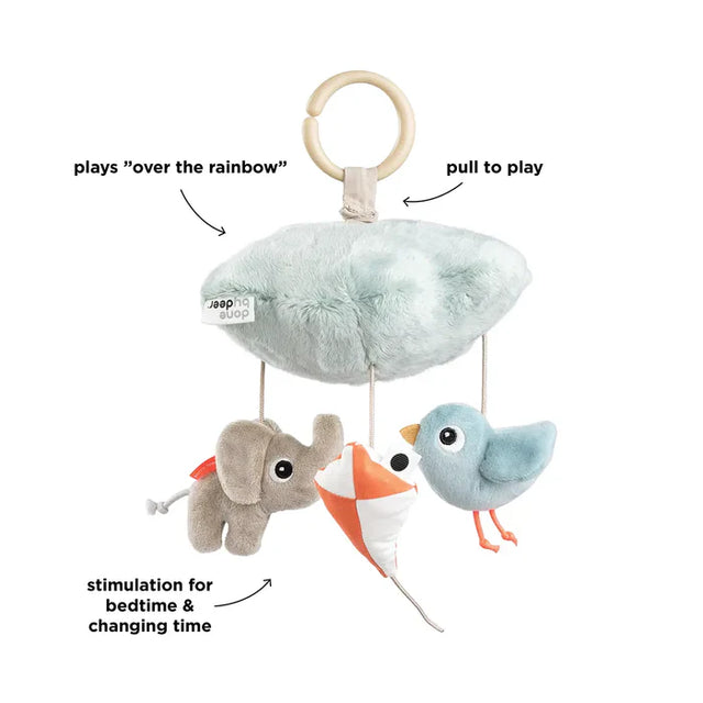 Deer muusikaline karussell peegliga "Sleepy" (sinine)