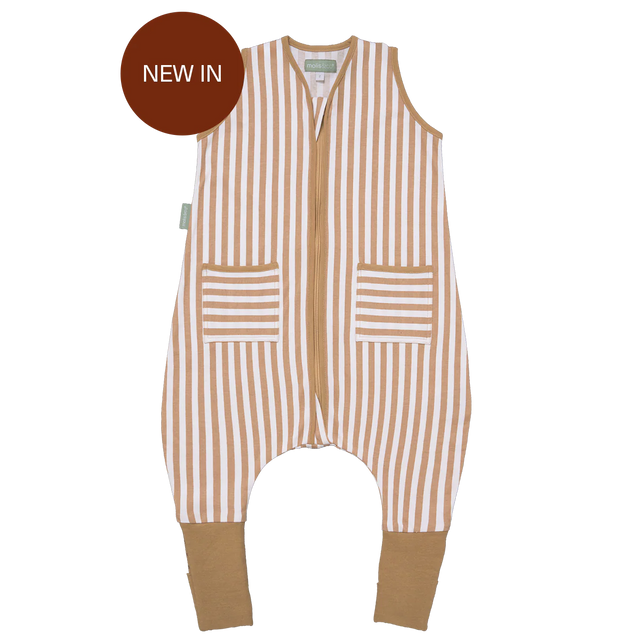 Molis&Co pižama - miegmaišis su kojytėmis ir atverčiamomis kojinėmis TOG 0.5 Sand Stripes