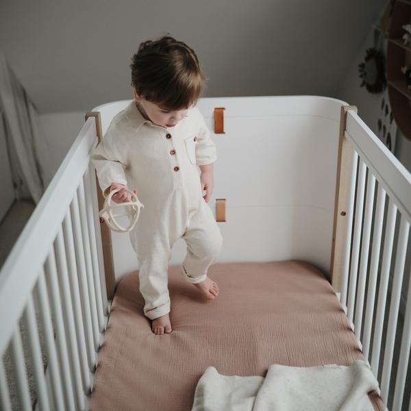 Mushie musliini leht põsepunast orgaanilisest puuvillast