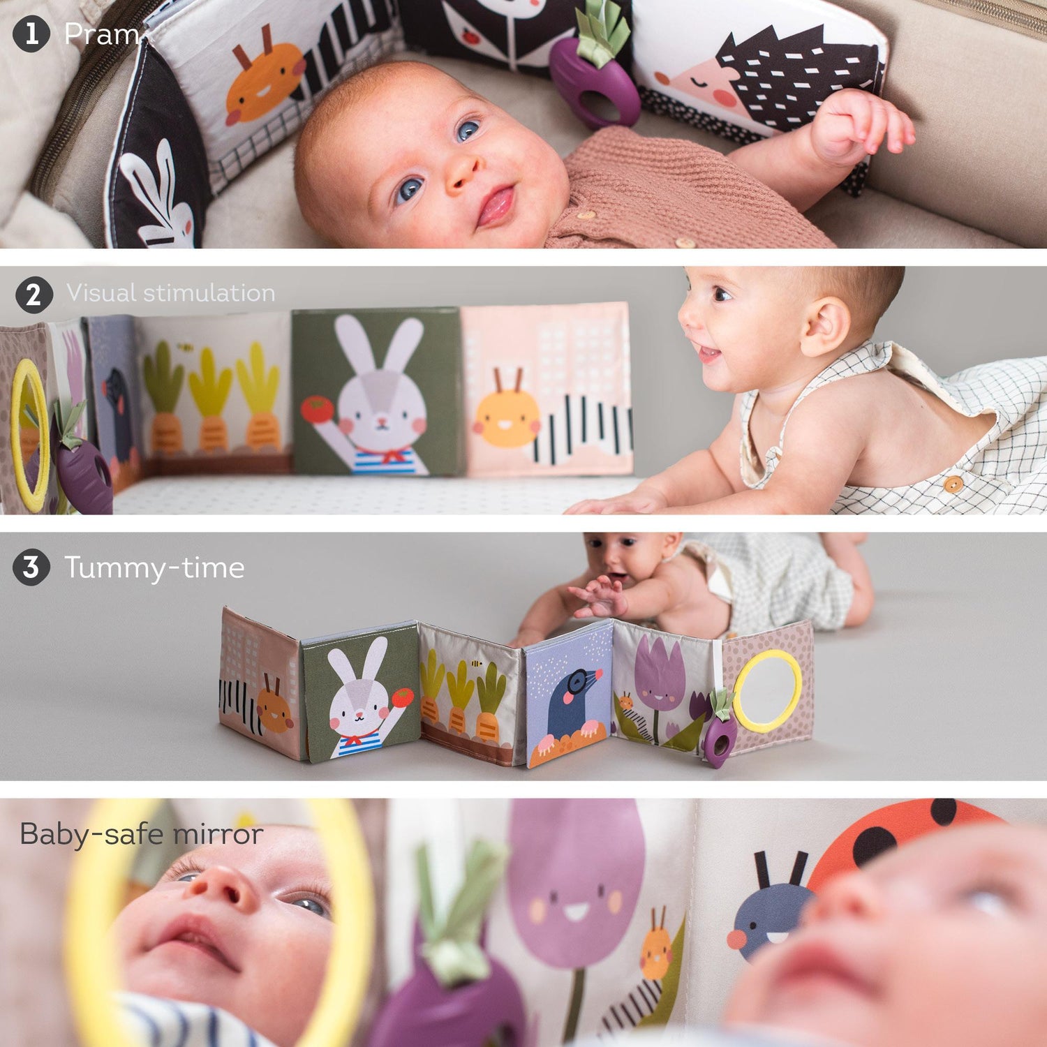 Taf Toys kahepoolne pehme raamat väikelastele "Lugu"