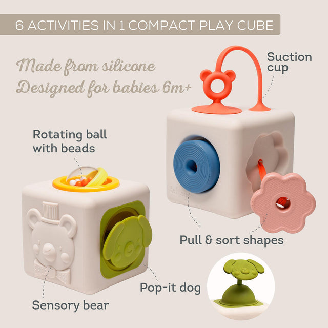 Taf Toys lavinamasis sensorinis žaislas kubas Peek & Play Cube