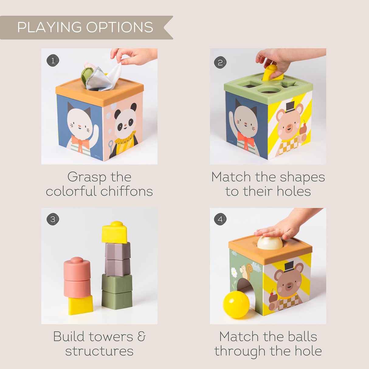 Taf Toys kahepoolne pehme raamat väikelastele "Lugu"