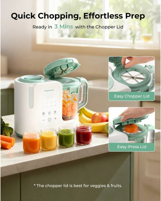 Momcozy AutoMeal automatinis kūdikių maisto garintuvas ir trintuvas „2 viename“