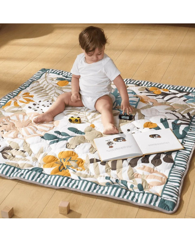Momcozy Green Forest minkštas kūdikio žaidimų ir ropojimo kilimėlis, 127 × 127 cm