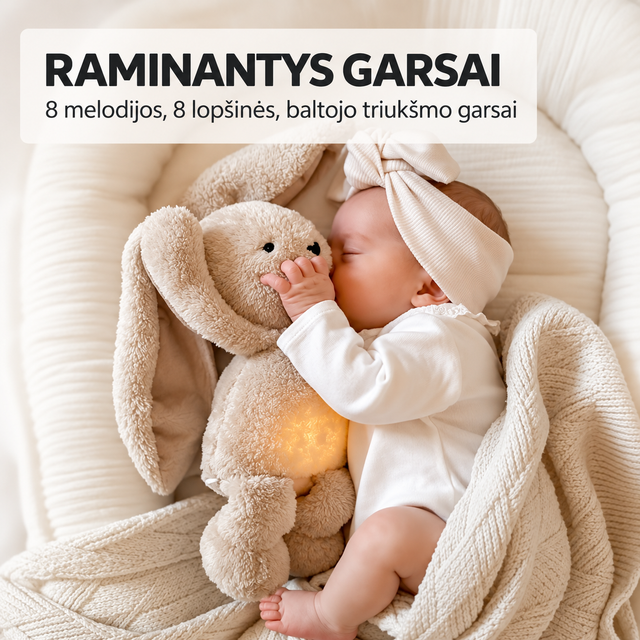 myHummy 7in1 migdukas su programėle ir naktine lempute Zuikis rožinis