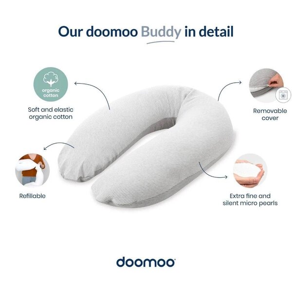 Doomoo Buddy maitinimo ir nėštumo pagalvė Corduroy Green