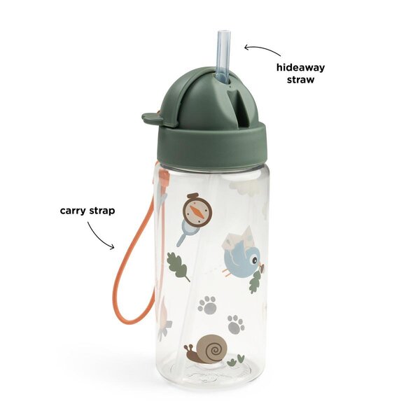 Done by Deer gertuvė su šiaudeliu Tiny Trails Green, 350 ml