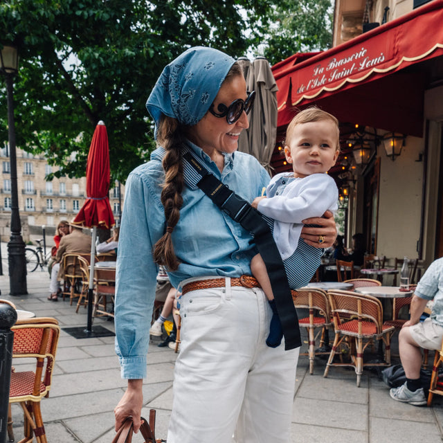 WILDRIDE nešioklė Indigo Denim Stripe