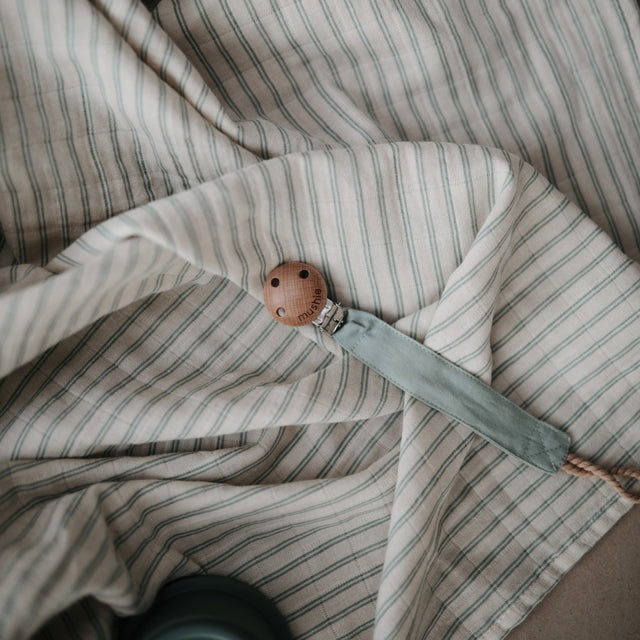 Mushie musliinmähe orgaanilisest puuvillast Blue Stripe