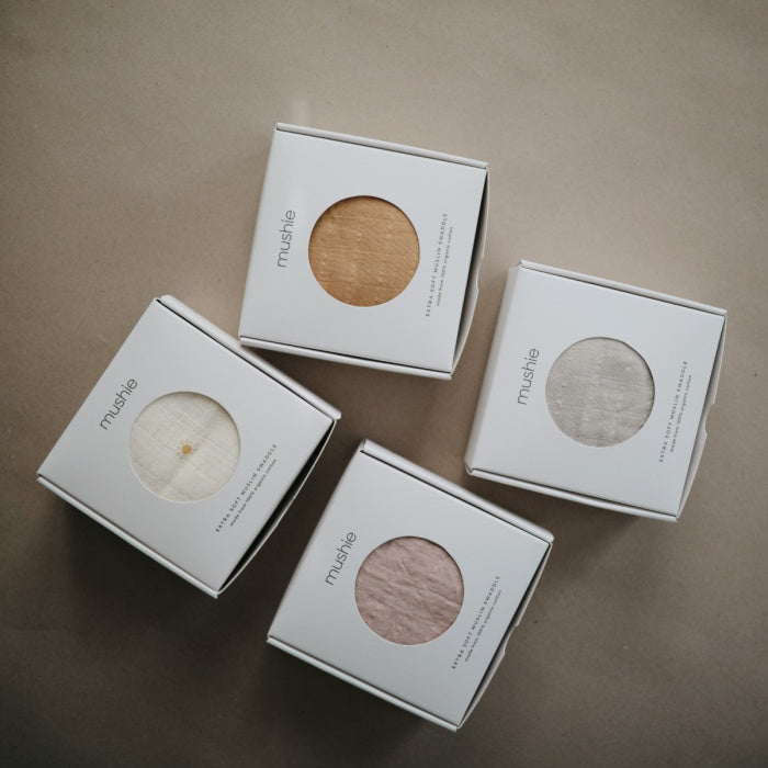 Mushie orgaaniline puuvillane musliinmähe Rose Vanilla