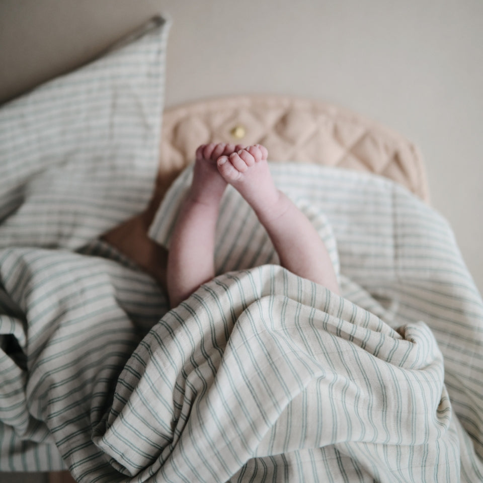 Mushie orgaanilisest puuvillast musliinmähkme retrotriibud