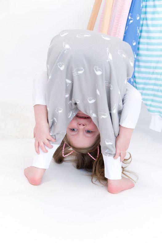 Natulino LITTLE WALKERS kolmekihiline beebi magamiskott White Grey Waves & Mint