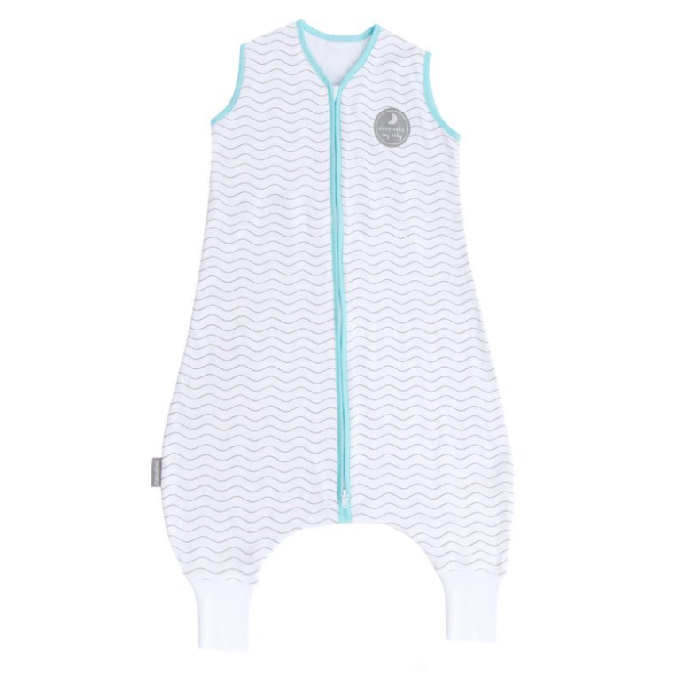 Natulino LITTLE WALKERS kahekihiline beebi magamiskott White Grey Waves & Mint