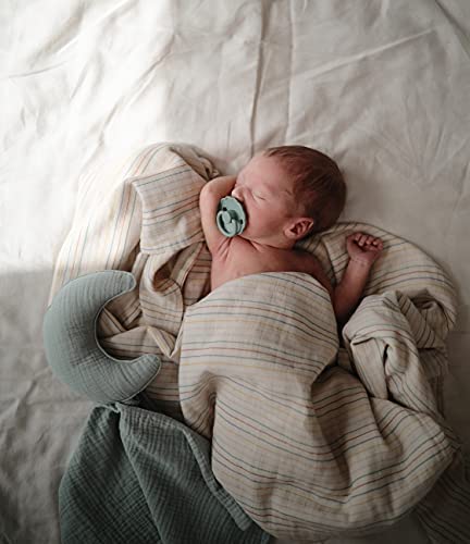 Mushie musliinmähe orgaanilisest puuvillast Blue Stripe