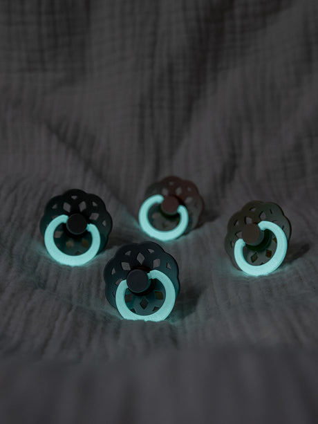 BIBS lutikomplekt suurus 2 (6-18 kuud helendav pimedas) Boheme Blush glow / Vanilla glow