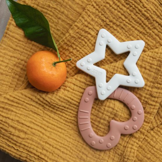 BIBS närimisvirsiku süda (Bitie Heart Peach)