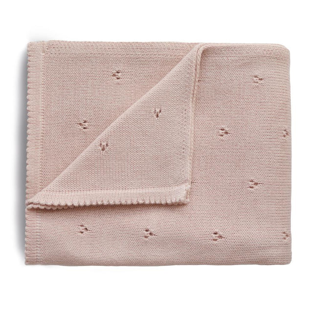Mushie Knitted Plaid Pointelle – põsepuna