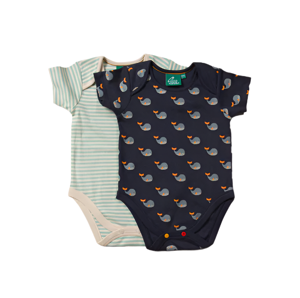 Little Green Radicals Whale Song orgaaniline puuvill 2 tk. liivakotid (3-6 kuud)