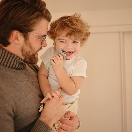 Mushie hariv silikoonist hambahari (Cambridge Blue)