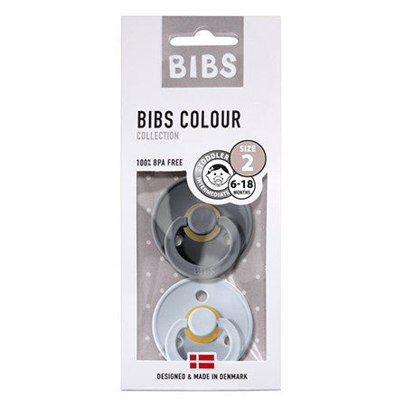 BIBS čiulptukų rinkinys 1 dydis (0 - 6 mėn.) Iron / Baby Blue (4852200669266)
