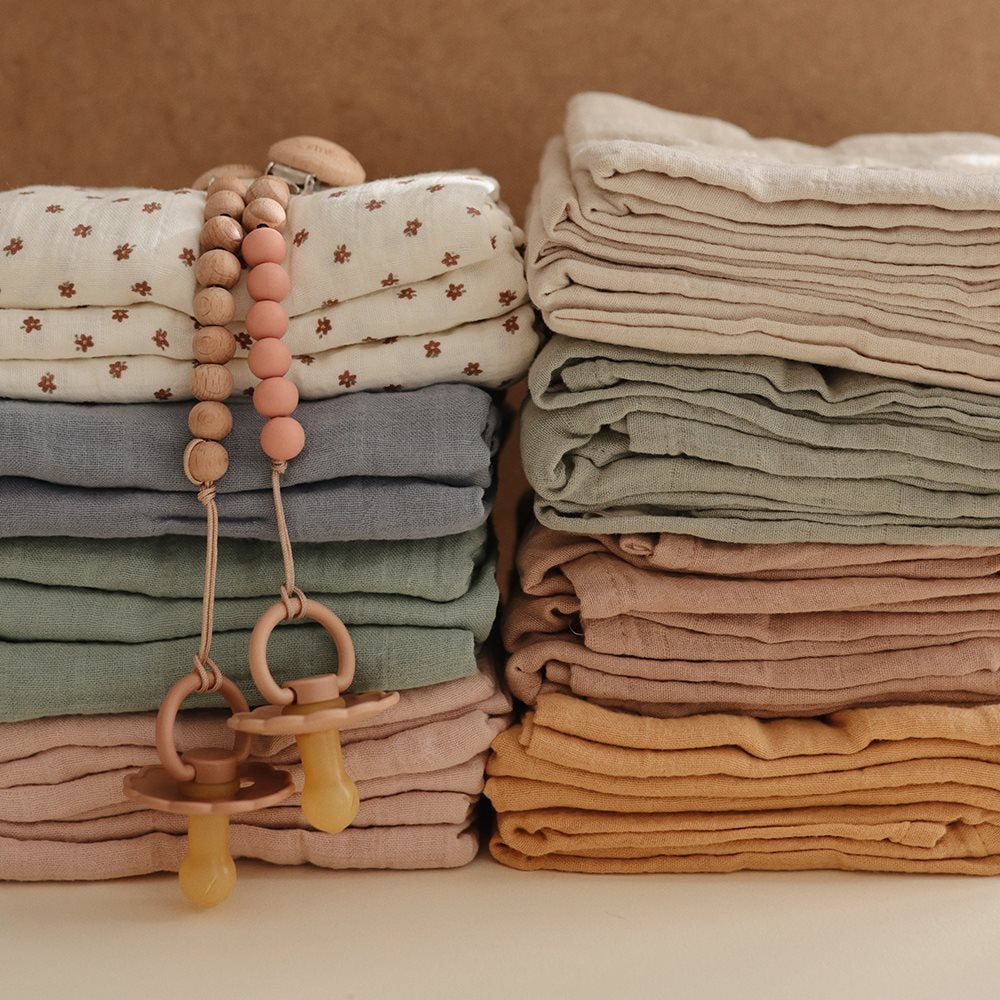 Mushie orgaanilisest puuvillast musliini mähkmelilled (3 tk)