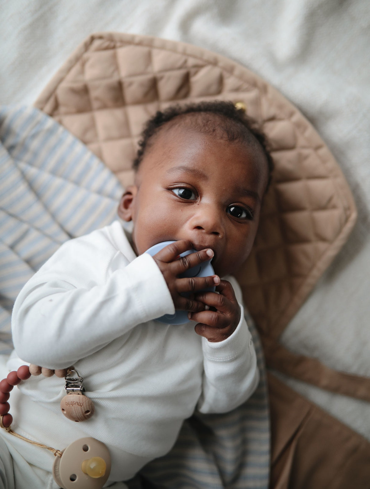 Mushie musliinmähe orgaanilisest puuvillast Blue Stripe