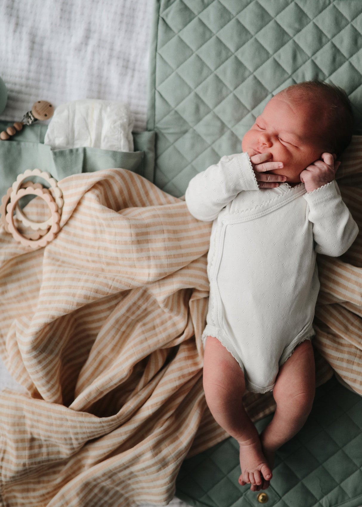 Mushie orgaaniline puuvillane musliinmähe Rose Vanilla